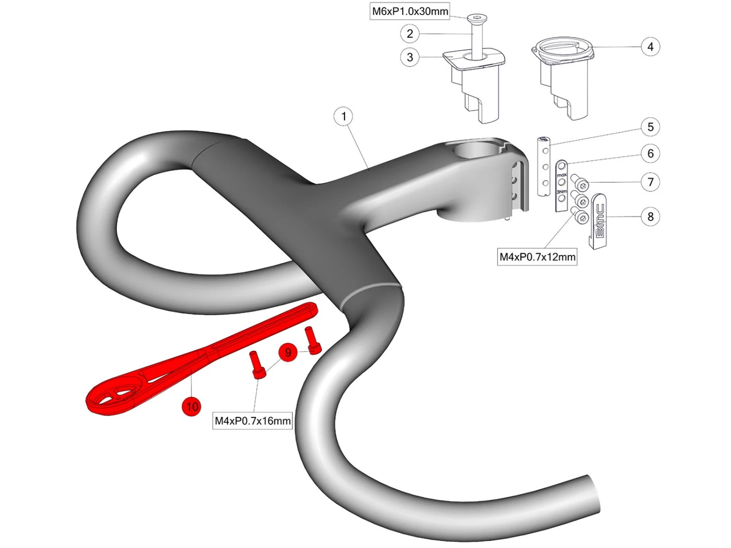 BMC Support Compteur Cockpit ICS Carbon Aero - 30003730 4 BMC Support Compteur Cockpit ICS Carbon Aero - 30003730 – Image 2